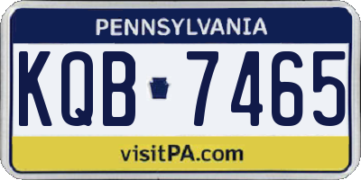 PA license plate KQB7465