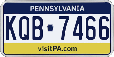 PA license plate KQB7466