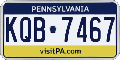 PA license plate KQB7467