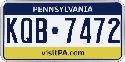 PA license plate KQB7472