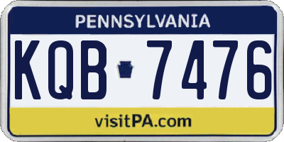 PA license plate KQB7476