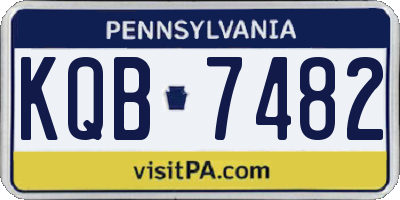 PA license plate KQB7482
