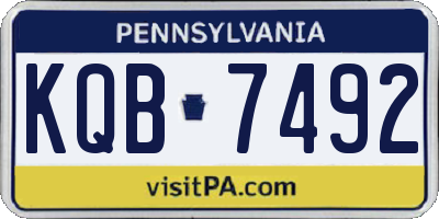 PA license plate KQB7492
