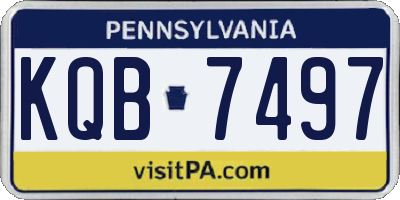 PA license plate KQB7497