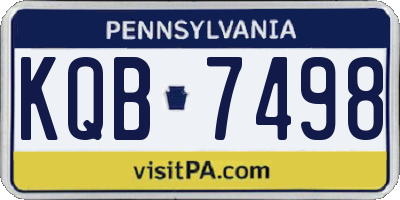 PA license plate KQB7498