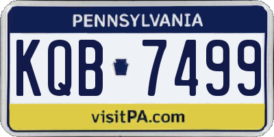 PA license plate KQB7499