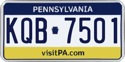 PA license plate KQB7501