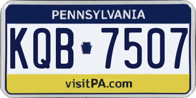 PA license plate KQB7507