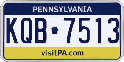 PA license plate KQB7513
