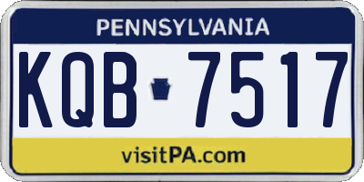PA license plate KQB7517