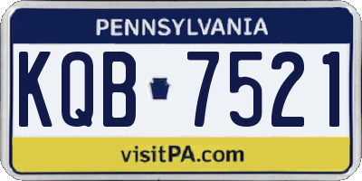 PA license plate KQB7521