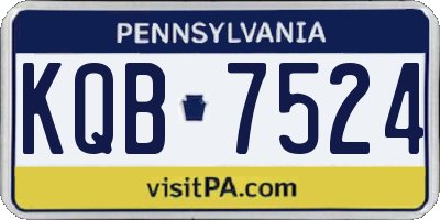 PA license plate KQB7524