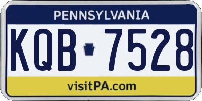 PA license plate KQB7528