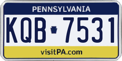 PA license plate KQB7531