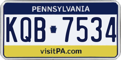 PA license plate KQB7534