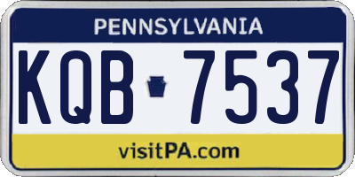 PA license plate KQB7537