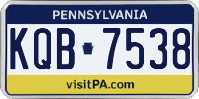 PA license plate KQB7538
