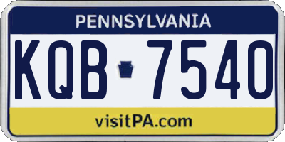 PA license plate KQB7540
