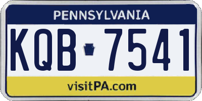PA license plate KQB7541