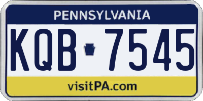 PA license plate KQB7545