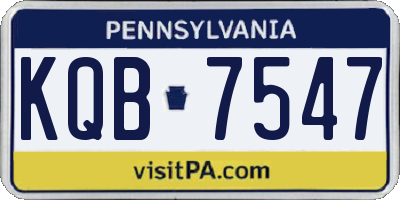 PA license plate KQB7547