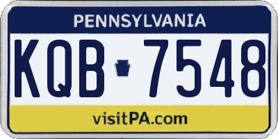 PA license plate KQB7548