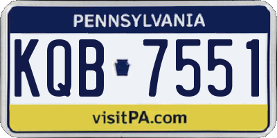PA license plate KQB7551