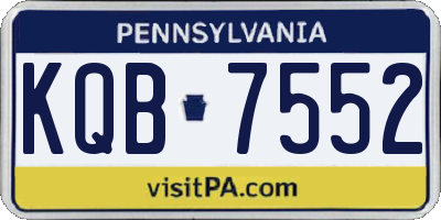PA license plate KQB7552