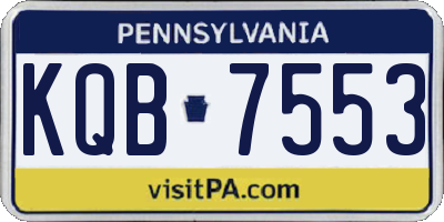 PA license plate KQB7553