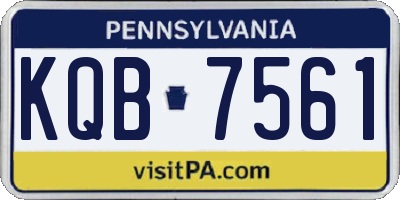 PA license plate KQB7561