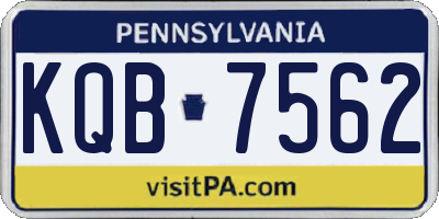 PA license plate KQB7562
