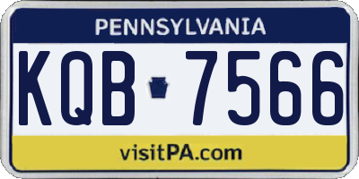 PA license plate KQB7566
