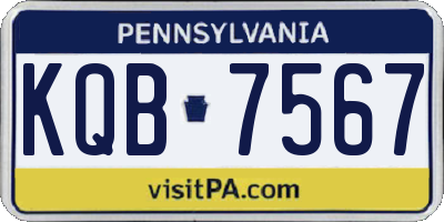 PA license plate KQB7567
