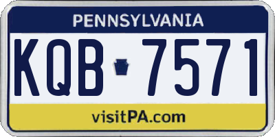PA license plate KQB7571