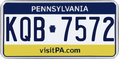 PA license plate KQB7572