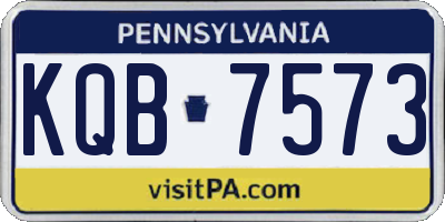 PA license plate KQB7573
