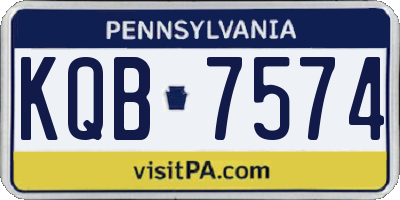 PA license plate KQB7574