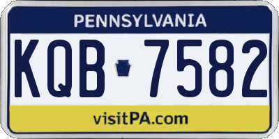 PA license plate KQB7582