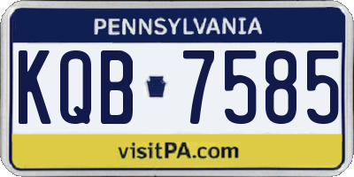 PA license plate KQB7585
