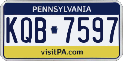 PA license plate KQB7597