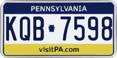 PA license plate KQB7598