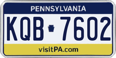 PA license plate KQB7602