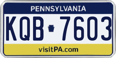 PA license plate KQB7603