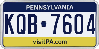PA license plate KQB7604