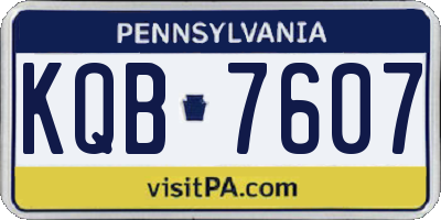 PA license plate KQB7607