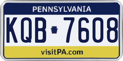 PA license plate KQB7608