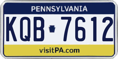 PA license plate KQB7612
