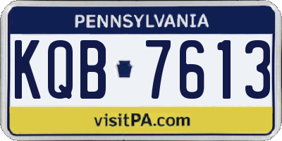PA license plate KQB7613