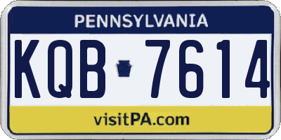 PA license plate KQB7614