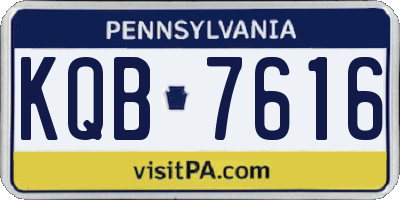 PA license plate KQB7616